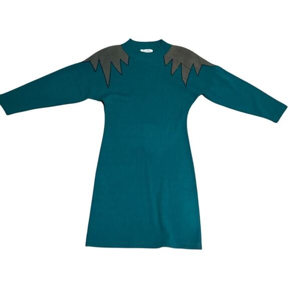 Size Medium L.T. II Vintage Sweaterdress w/ Shoulder Pads - Picture 1 of 3